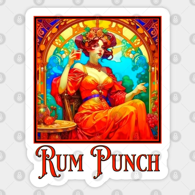 Art Nouveau Rum Punch Sticker by HolidayBug